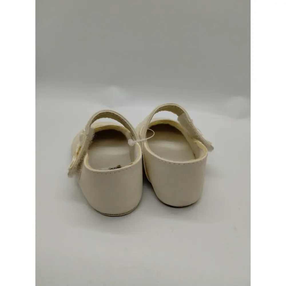Vintage Gold Bug Infant Baby Dress Booties Shoes - Size 1 - Cracking - Doll Shoe
